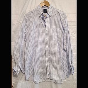 TailorByrd Collection Men's Blue/White Patterned L/S Shirt